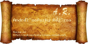 Andrásofszky Rózsa névjegykártya