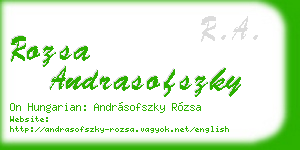 rozsa andrasofszky business card