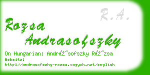 rozsa andrasofszky business card